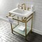 Kingston Brass VPB24187W87 24-Inch Ceramic Console Sink (8-Inch, 3-Hole), White/Brushed Brass VPB24187W87 - alternate 4